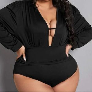 Solid Cut Out Bodysuit